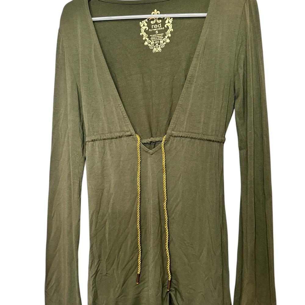 RED BY MARCECKO Women's Green Long Sleeve Blouse Size S